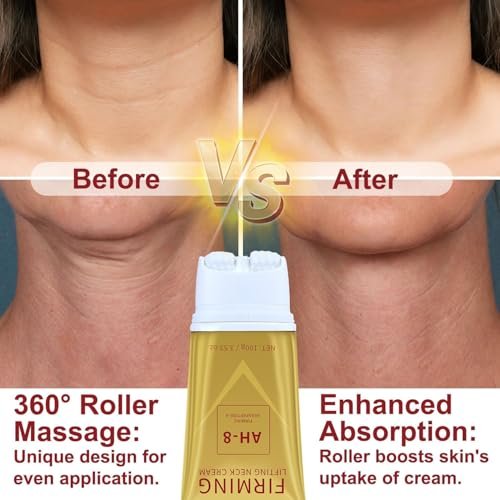 Mtmult AH-8 Firming Neck Cream with Roller Applicator – Anti-Aging Neck Tightening Cream for Sagging Skin & Fine Lines – Hydrating Moisturizer for Women & Men (2-Pack) Avelisse