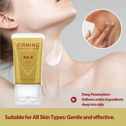 Mtmult AH-8 Firming Neck Cream with Roller Applicator – Anti-Aging Neck Tightening Cream for Sagging Skin & Fine Lines – Hydrating Moisturizer for Women & Men (2-Pack) Avelisse