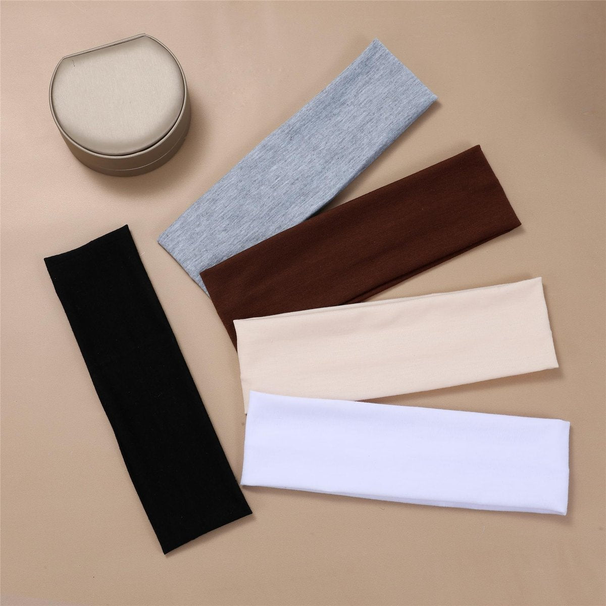 JCKHXG 5-Pack Non-Slip Headbands for Women – Soft Cotton Stretchy Thick Headbands for Running, Yoga, Exercise (5 Colors) - görsel 12