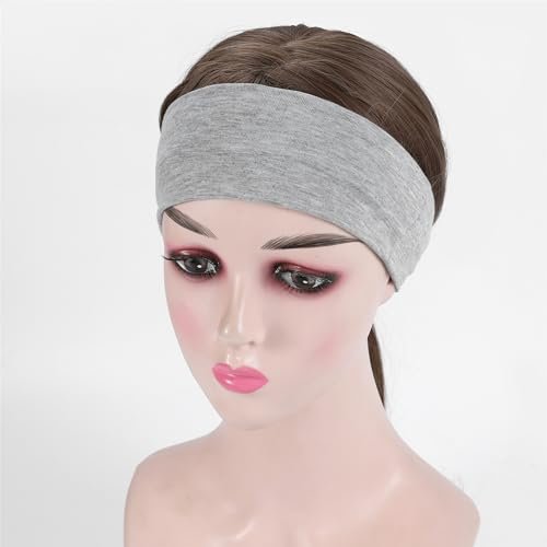 JCKHXG 5-Pack Non-Slip Headbands for Women – Soft Cotton Stretchy Thick Headbands for Running, Yoga, Exercise (5 Colors) - görsel 5