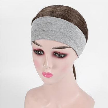 JCKHXG 5-Pack Non-Slip Headbands for Women – Soft Cotton Stretchy Thick Headbands for Running, Yoga, Exercise (5 Colors)