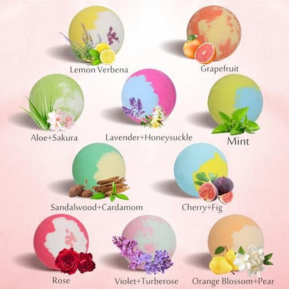 Lisotera Bath Bombs for Women – 20 Pack Gift Set with Shea Butter & Essential Oils, Moisturizing Spa Fizzies for Relaxation, Mother's Day Birthday Gift for Mom Wife Girlfriend Avelisse