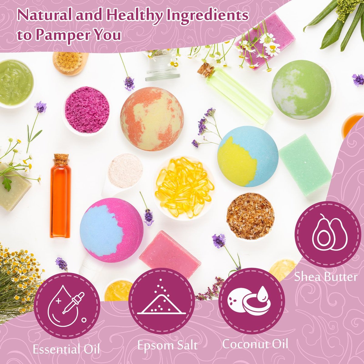 Lisotera Bath Bombs for Women – 20 Pack Gift Set with Shea Butter & Essential Oils, Moisturizing Spa Fizzies for Relaxation, Mother's Day Birthday Gift for Mom Wife Girlfriend Avelisse