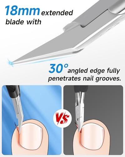 Tisojpod Nail Clippers - Stainless Steel Straight Blade for Ingrown & Thick Toenails, Soft Handle Nail Cutter for Men, Women & Seniors (Black) Avelisse