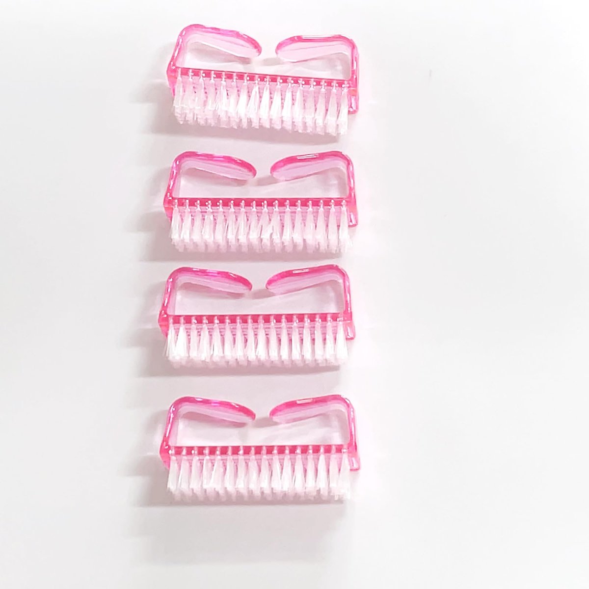 SQULIGT 4-Piece Nail Brushes for Cleaning Fingernails – Ergonomic Handle Grip Nail Scrubber Brush Set, Manicure & Pedicure Tools for Women and Men (Pink) Avelisse