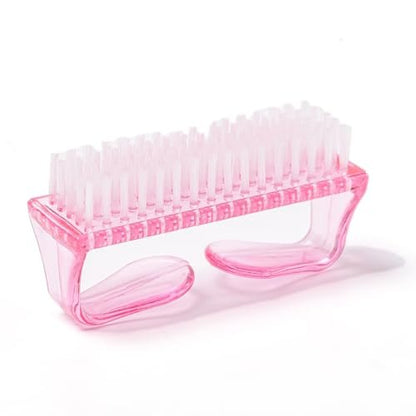 SQULIGT 4-Piece Nail Brushes for Cleaning Fingernails – Ergonomic Handle Grip Nail Scrubber Brush Set, Manicure & Pedicure Tools for Women and Men (Pink) Avelisse