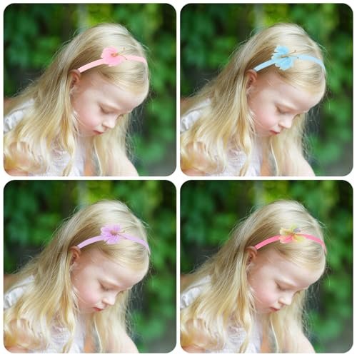 WHAVEL 4Pack Glitter Butterfly Headbands for Girls - Non-Slip Cute Hair Accessories - görsel 5