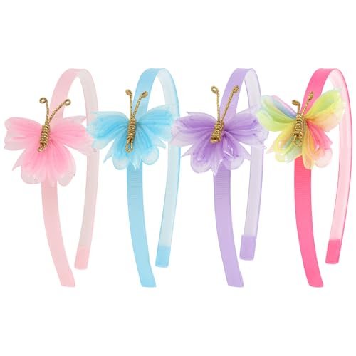 WHAVEL 4Pack Glitter Butterfly Headbands for Girls - Non-Slip Cute Hair Accessories - görsel 13