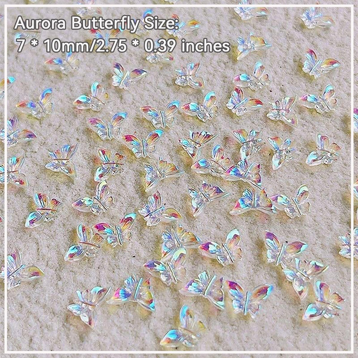 50 Pcs 3D Butterfly Nail Charms - Aurora Effect Resin Nail Art Decorations, Cute Kawaii Nail Accessories for Acrylic Nails DIY, Manicure Supplies for Women Girls - görsel 9
