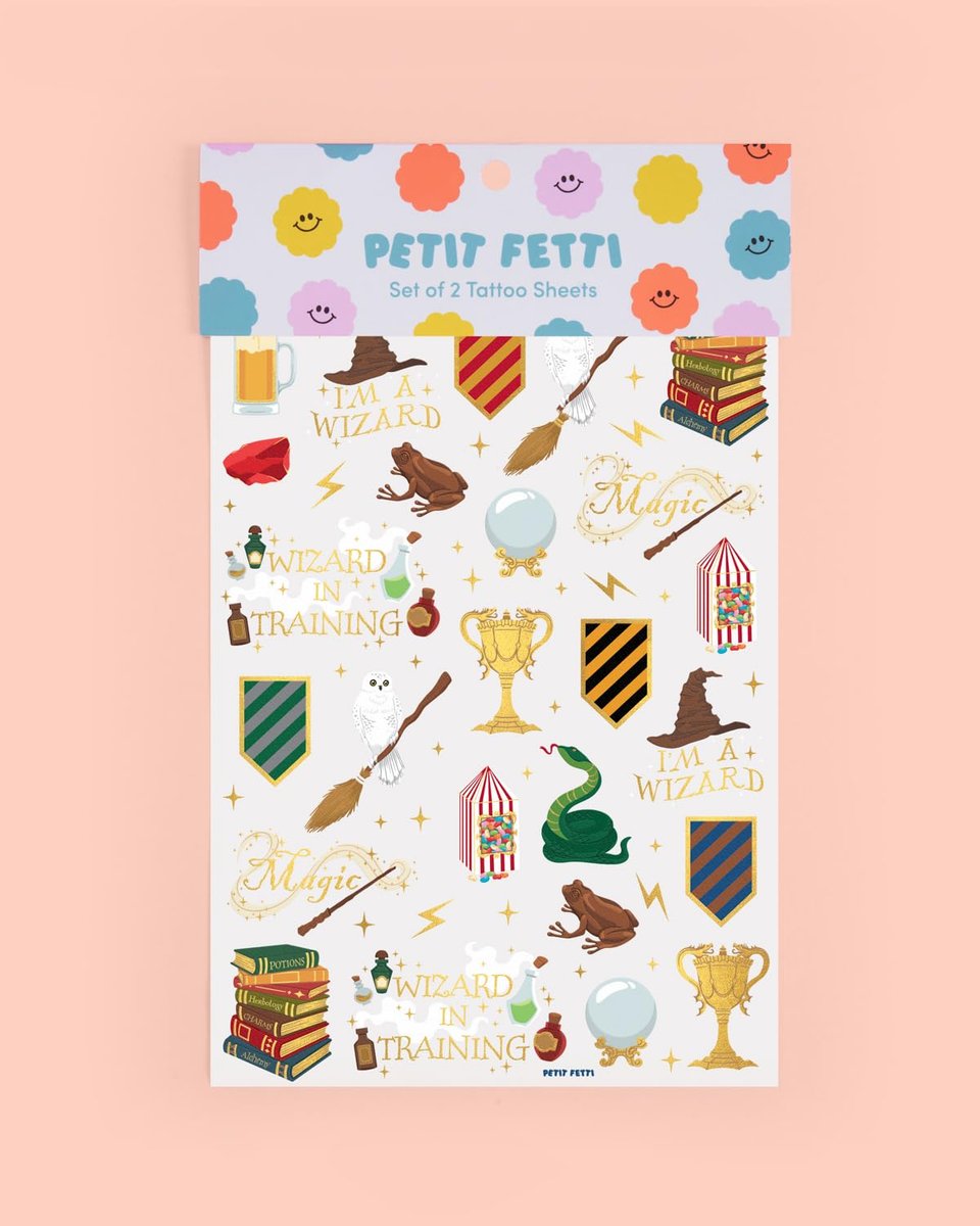 xo, Fetti Wizard Party Temporary Tattoos - 60 Gold Foil Styles | Magical Birthday Decorations, Magic Baby Shower Supplies, Wizardry Theme Favor, Kids Party Accessory - görsel 12