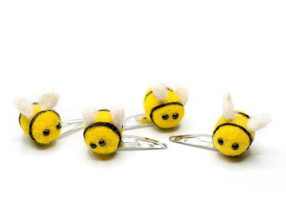 Miniblings Bees Hair Clips - Handmade Felt Bumblebee Hair Pins for Women and Girls | Cute Bee Hair Accessories