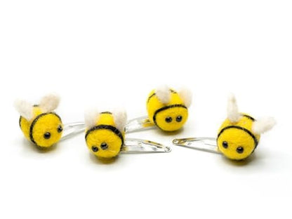 Miniblings Bees Hair Clips - Handmade Felt Bumblebee Hair Pins for Women and Girls | Cute Bee Hair Accessories