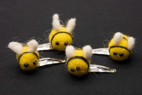 Miniblings Bees Hair Clips - Handmade Felt Bumblebee Hair Pins for Women and Girls | Cute Bee Hair Accessories - görsel 4