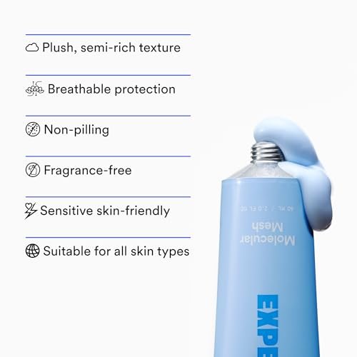 Experiment Molecular Mesh Barrier Repair Face Moisturizer - Soothing Lightweight Face Cream for Strength, Redness, & Irritation - Ectoin, Phytosphingosine, Centella 2 FL OZ - Vegan for Sensitive Skin Avelisse