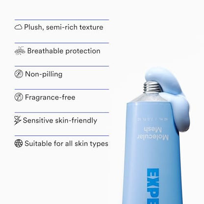 Experiment Molecular Mesh Barrier Repair Face Moisturizer - Soothing Lightweight Face Cream for Strength, Redness, & Irritation - Ectoin, Phytosphingosine, Centella 2 FL OZ - Vegan for Sensitive Skin Avelisse