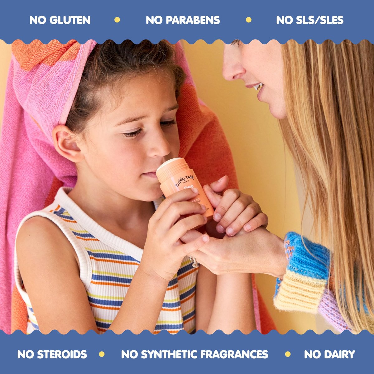 TUBBY TODD Deo Stick - Kids Deodorant - Aluminum-Free, Baking Soda-Free, Citrus Vanilla Deodorant for Sensitive Skin - Odor Protection with Tapioca Starch & Magnesium - Safe for Kids & Tweens - 2 Pack Avelisse