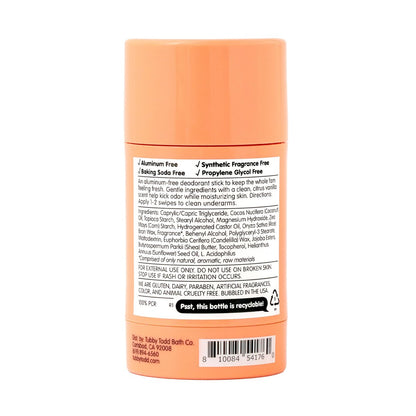 TUBBY TODD Deo Stick - Kids Deodorant - Aluminum-Free, Baking Soda-Free, Citrus Vanilla Deodorant for Sensitive Skin - Odor Protection with Tapioca Starch & Magnesium - Safe for Kids & Tweens - 2 Pack Avelisse