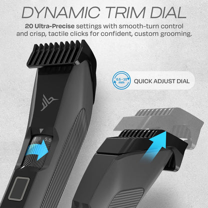 HUMMINGBIRD MK14 BeardMaster – Precision Beard Trimmer with Adjustable 20 Length Settings, Stainless Steel T-Blade, Cordless USB-C, Waterproof, LED Display, Travel Case Avelisse