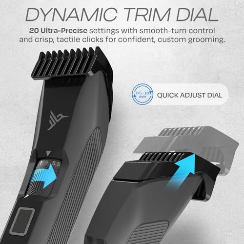 HUMMINGBIRD MK14 BeardMaster – Precision Beard Trimmer with Adjustable 20 Length Settings, Stainless Steel T-Blade, Cordless USB-C, Waterproof, LED Display, Travel Case Avelisse