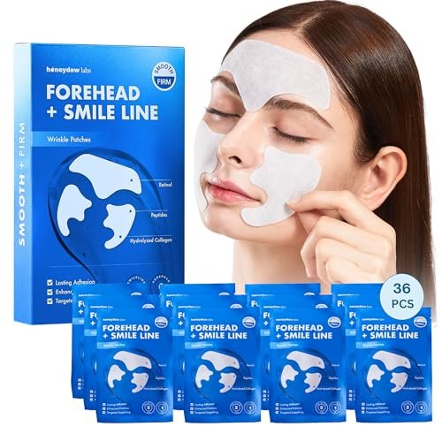 Honeydew Labs Wrinkle Patches for Forehead and Smile Lines – 36 PCS Anti Wrinkle Patches with Hyaluronic Acid, Collagen & Peptides – Overnight Face Tape for Smoothing, Firming & Moisturizing Avelisse