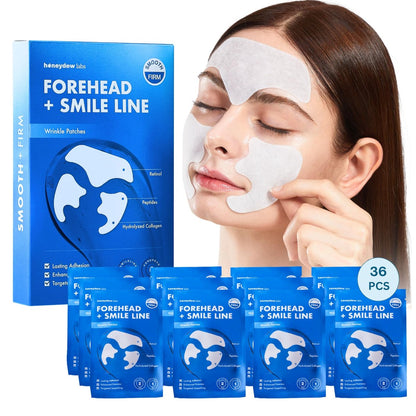 Honeydew Labs Wrinkle Patches for Forehead and Smile Lines – 36 PCS Anti Wrinkle Patches with Hyaluronic Acid, Collagen & Peptides – Overnight Face Tape for Smoothing, Firming & Moisturizing Avelisse