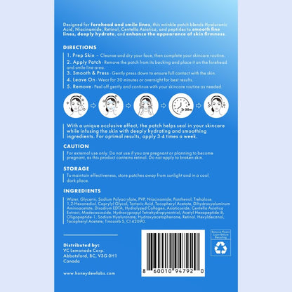 Honeydew Labs Wrinkle Patches for Forehead and Smile Lines – 36 PCS Anti Wrinkle Patches with Hyaluronic Acid, Collagen & Peptides – Overnight Face Tape for Smoothing, Firming & Moisturizing Avelisse