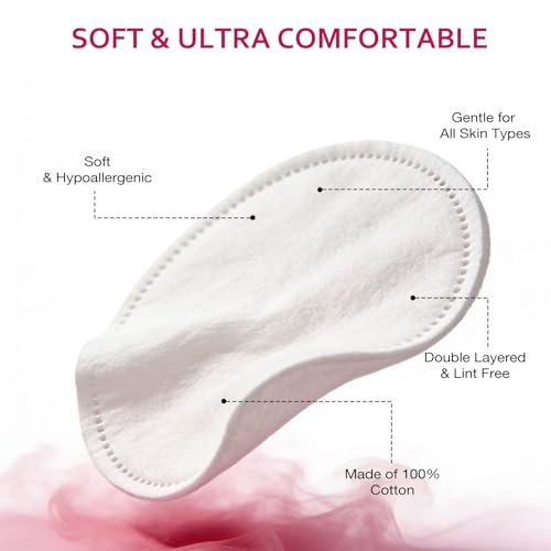 600 PCS Cotton Rounds – 100 Count (Pack of 6) – Soft, Absorbent, 100% Pure Cotton Face Pads for Makeup Removal, Skincare, and Gentle Facial Cleansing – Lint Free Stitched Pads - görsel 4