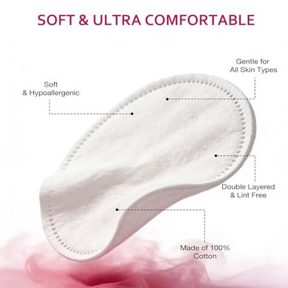 600 PCS Cotton Rounds – 100 Count (Pack of 6) – Soft, Absorbent, 100% Pure Cotton Face Pads for Makeup Removal, Skincare, and Gentle Facial Cleansing – Lint Free Stitched Pads