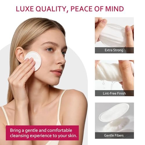 600 PCS Cotton Rounds – 100 Count (Pack of 6) – Soft, Absorbent, 100% Pure Cotton Face Pads for Makeup Removal, Skincare, and Gentle Facial Cleansing – Lint Free Stitched Pads - görsel 10