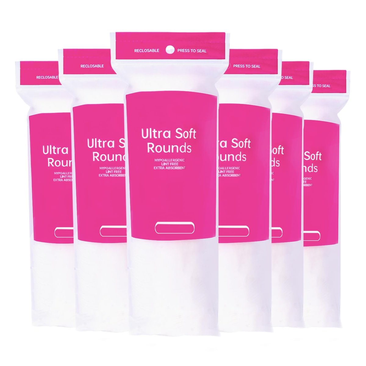 600 PCS Cotton Rounds – 100 Count (Pack of 6) – Soft, Absorbent, 100% Pure Cotton Face Pads for Makeup Removal, Skincare, and Gentle Facial Cleansing – Lint Free Stitched Pads - görsel 1