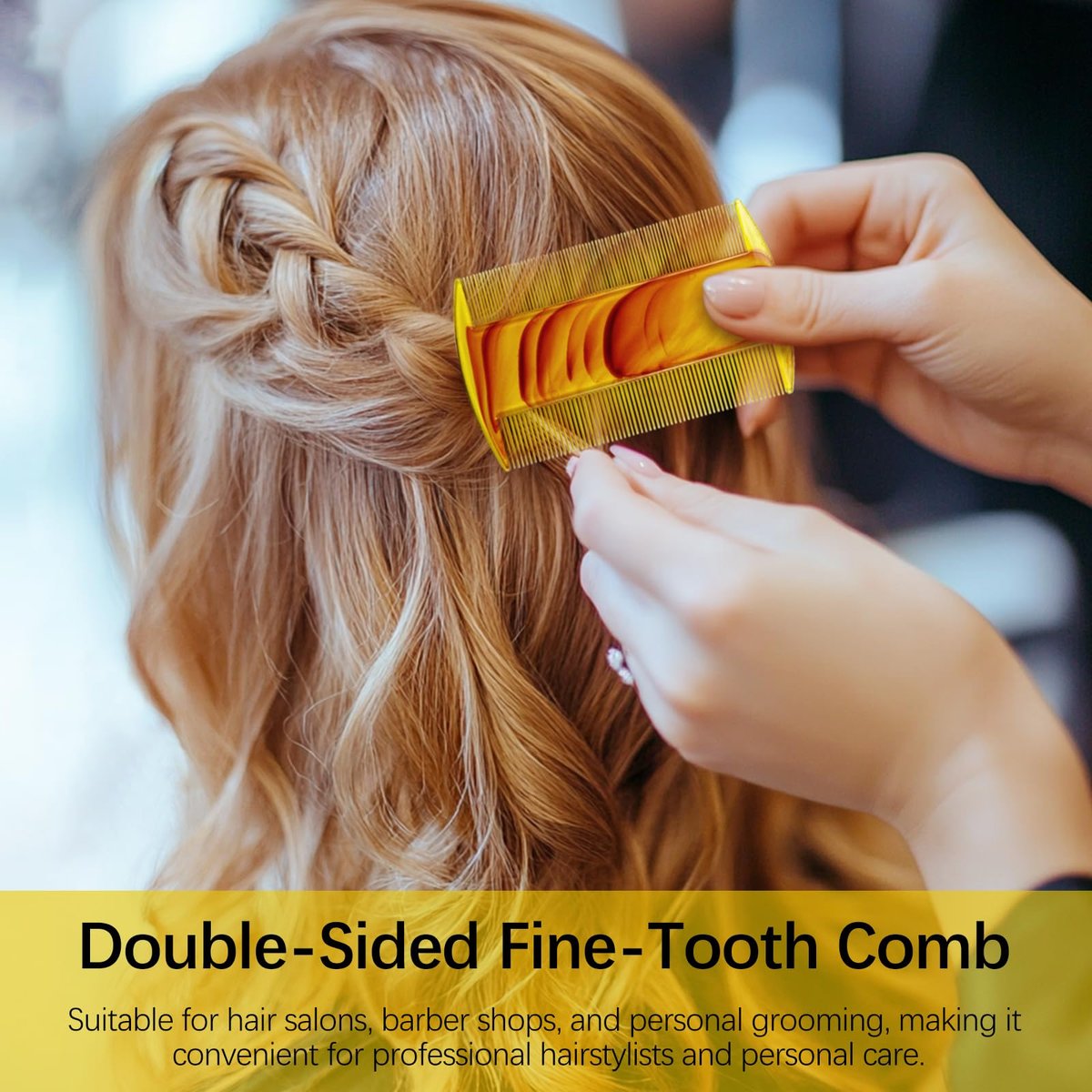 4 Pack Amber Swirl Fine-Tooth Plastic Hair Combs – Dual-Sided Grooming Tool for All Hair Types - görsel 7