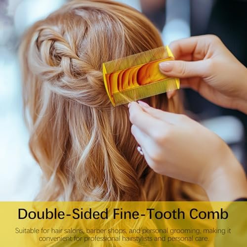 4 Pack Amber Swirl Fine-Tooth Plastic Hair Combs – Dual-Sided Grooming Tool for All Hair Types - görsel 8