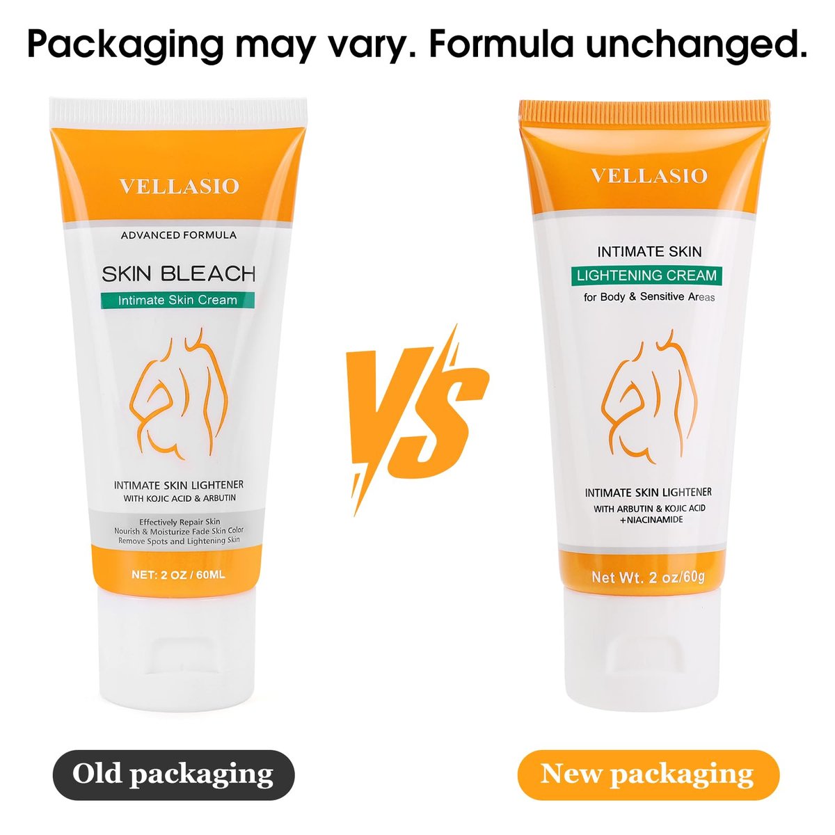 VELLASIO Skin Bleaching Cream – Natural Dark Spot Remover for Intimate Areas, Underarms, Knees, Elbows, Inner Thighs & Bikini Line Avelisse