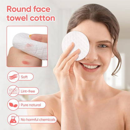 ICOTLE Extra Large Cotton Rounds - 3.14" Diameter, 100% Pure Cotton, Lint-Free, 120 Count for Makeup Removal & Face Cleansing