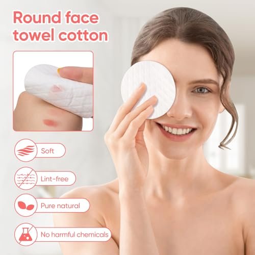 ICOTLE Extra Large Cotton Rounds - 3.14" Diameter, 100% Pure Cotton, Lint-Free, 120 Count for Makeup Removal & Face Cleansing - görsel 10
