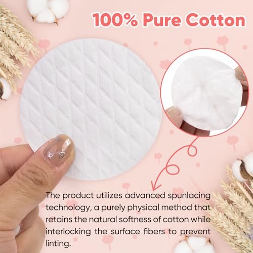 ICOTLE Extra Large Cotton Rounds - 3.14" Diameter, 100% Pure Cotton, Lint-Free, 120 Count for Makeup Removal & Face Cleansing - görsel 6