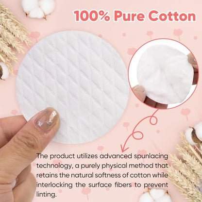 ICOTLE Extra Large Cotton Rounds - 3.14" Diameter, 100% Pure Cotton, Lint-Free, 120 Count for Makeup Removal & Face Cleansing