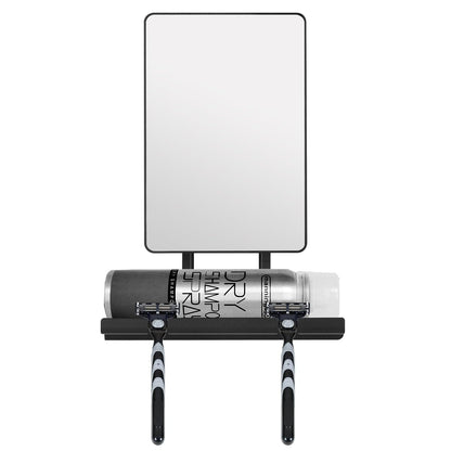 Deweisn Fogless Shower Mirror with 360° Rotation, Adjustable Shaving Mirror, Multifunctional Storage Tray & Razor Holders - Black Avelisse