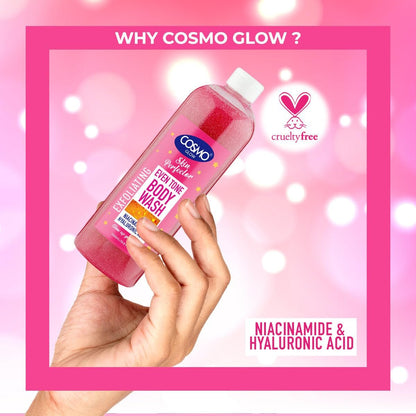 Cosmo Glow Skin Perfector Even Tone Exfoliating Body Wash - 33.8 fl oz with Niacinamide & Hyaluronic Acid