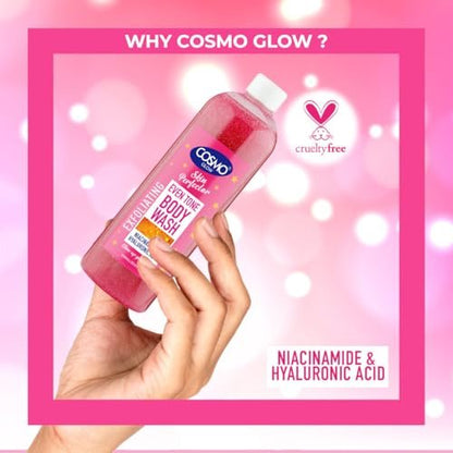 Cosmo Glow Skin Perfector Even Tone Exfoliating Body Wash - 33.8 fl oz with Niacinamide & Hyaluronic Acid
