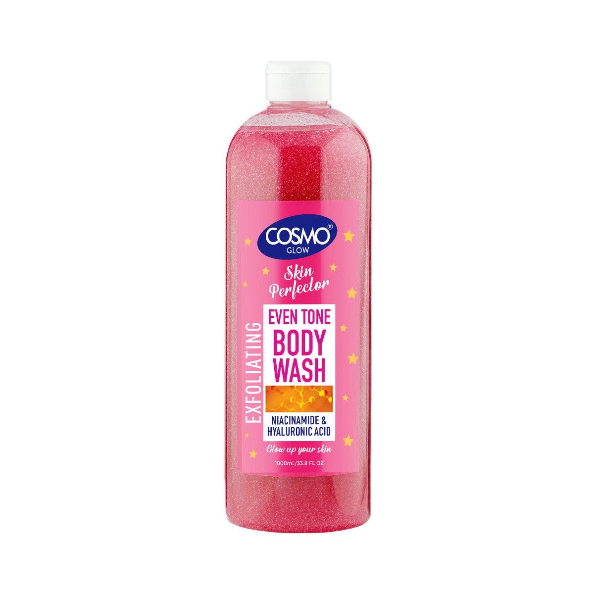 Cosmo Glow Skin Perfector Even Tone Exfoliating Body Wash - 33.8 fl oz with Niacinamide & Hyaluronic Acid - görsel 1