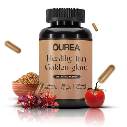 Ourea Carotenoid Golden Glow Tanning Pills – 30 Capsules | Natural Tan Supplements for Men & Women Avelisse