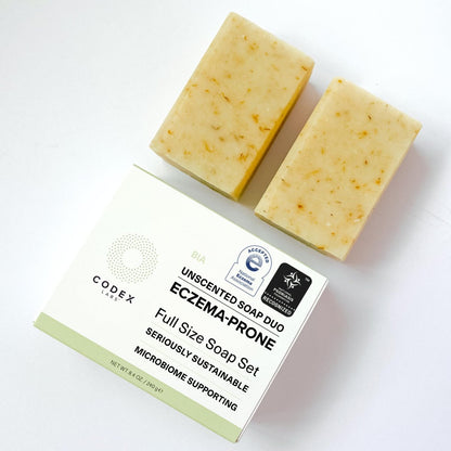 Codex Labs Eczema Soap for Kids & Adults – Unscented 2-Pack | Shea Butter, Olive Oil & Calendula | Microbiome-Supporting & pH-Balanced | Clinically Tested | 8.4 oz Total Avelisse