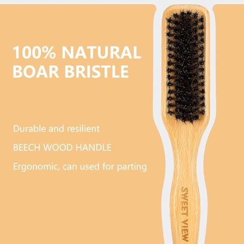 SWEET VIEW Hair Wax Stick & Boar Bristle Slick Back Hair Brush – Tame Flyaways, Frizz, Sleek Ponytails & Buns for Women - görsel 10