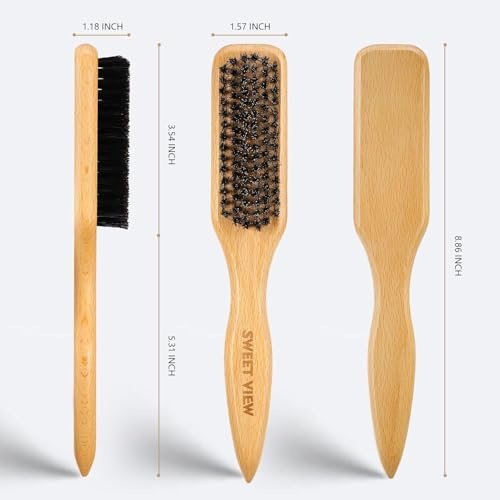 SWEET VIEW Hair Wax Stick & Boar Bristle Slick Back Hair Brush – Tame Flyaways, Frizz, Sleek Ponytails & Buns for Women - görsel 14