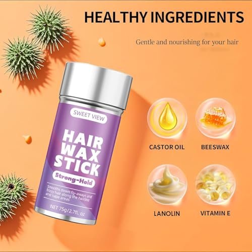 SWEET VIEW Hair Wax Stick & Boar Bristle Slick Back Hair Brush – Tame Flyaways, Frizz, Sleek Ponytails & Buns for Women - görsel 4