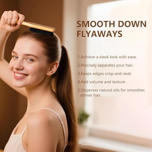 SWEET VIEW Hair Wax Stick & Boar Bristle Slick Back Hair Brush – Tame Flyaways, Frizz, Sleek Ponytails & Buns for Women - görsel 8