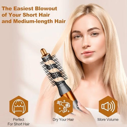 YTCHYYSK Small Round Volumizing Brush Attachment for Dyson Airwrap HS01 HS05 HS08 - 20mm Tiny Round Brush for Short Hair, Bangs, Defined Bouncy Curls (Gold) Avelisse