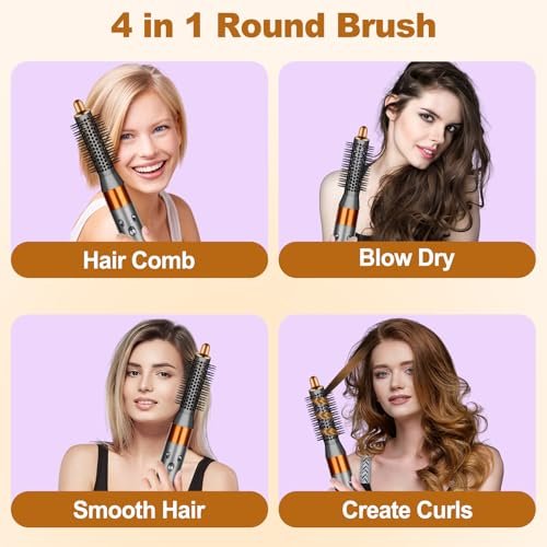 YTCHYYSK Small Round Volumizing Brush Attachment for Dyson Airwrap HS01 HS05 HS08 - 20mm Tiny Round Brush for Short Hair, Bangs, Defined Bouncy Curls (Gold) Avelisse