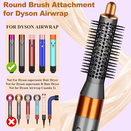 YTCHYYSK Small Round Volumizing Brush Attachment for Dyson Airwrap HS01 HS05 HS08 - 20mm Tiny Round Brush for Short Hair, Bangs, Defined Bouncy Curls (Gold) Avelisse